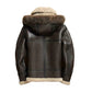 Men's Faux Shearling Fur Brown Leather Jacket