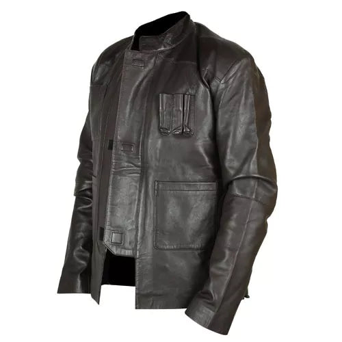 Han Solo Star Wars The Force Awakens Brown Genuine Real Leather Jacket