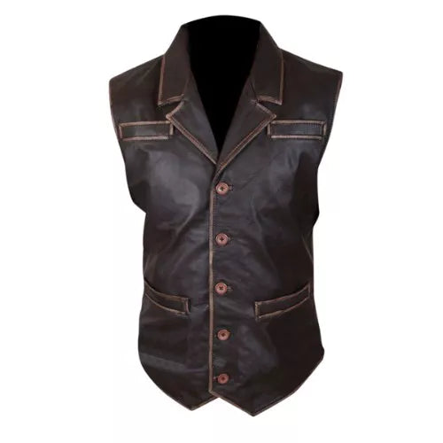 Hell On Wheels Cullen Bohannan Genuine Distressed Cowhide Leather Vest