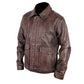 Indiana Jones Harrison Ford Indy Distressed Brown Leather Jacket