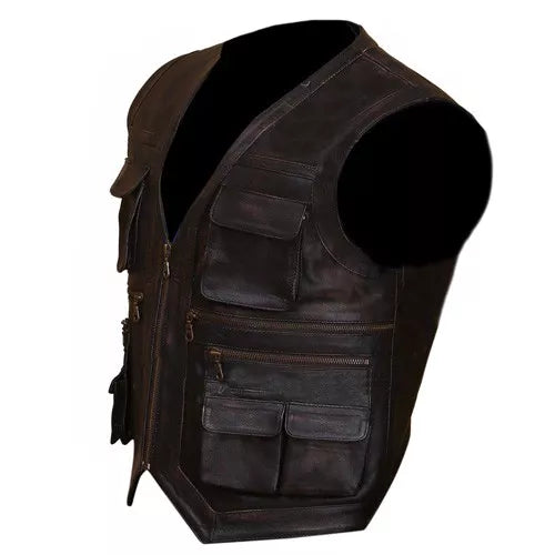 Jurassic World Chris Pratt Owen Grady Genuine Leather Vest