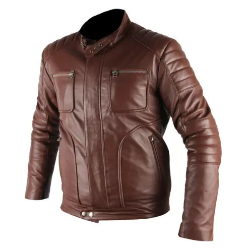 Leo Belstaff Genuine Brown Biker Real Leather Jacket