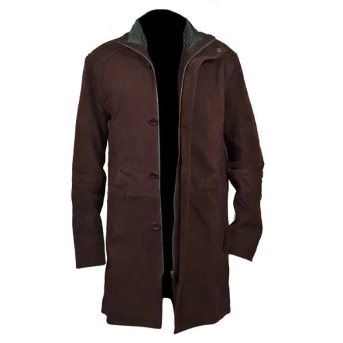 Sheriff Walt Longmire Long Brown Leather Coat Robert Taylor