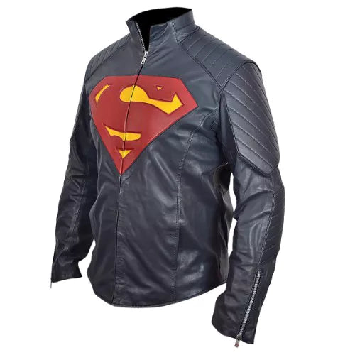 Superman Man of Steel Midnight Blue Faux PU Leather Jacket