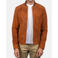 Men Blain Brown Suede Bomber Jacket