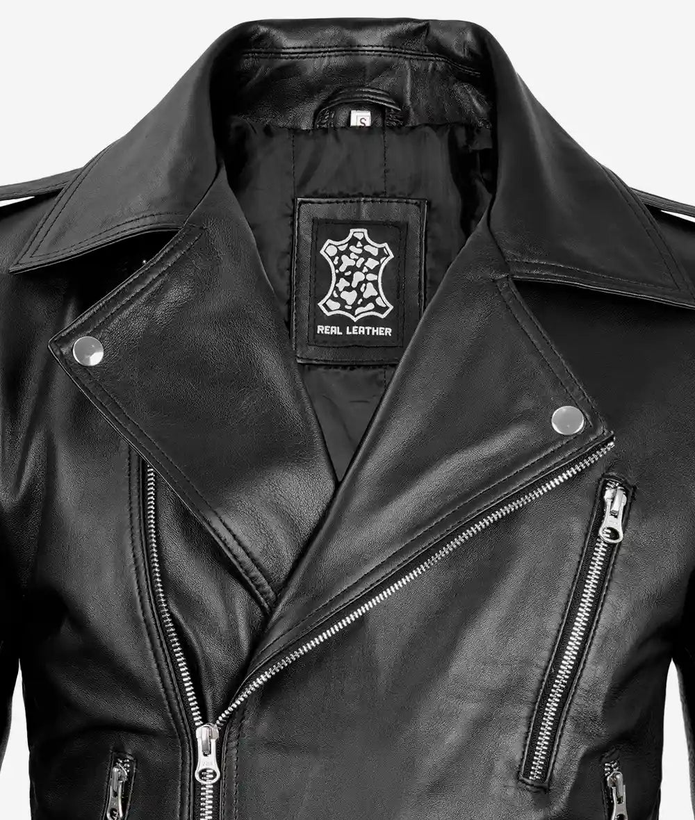 Men's Black Asymmetrical Moto Leather Jacket