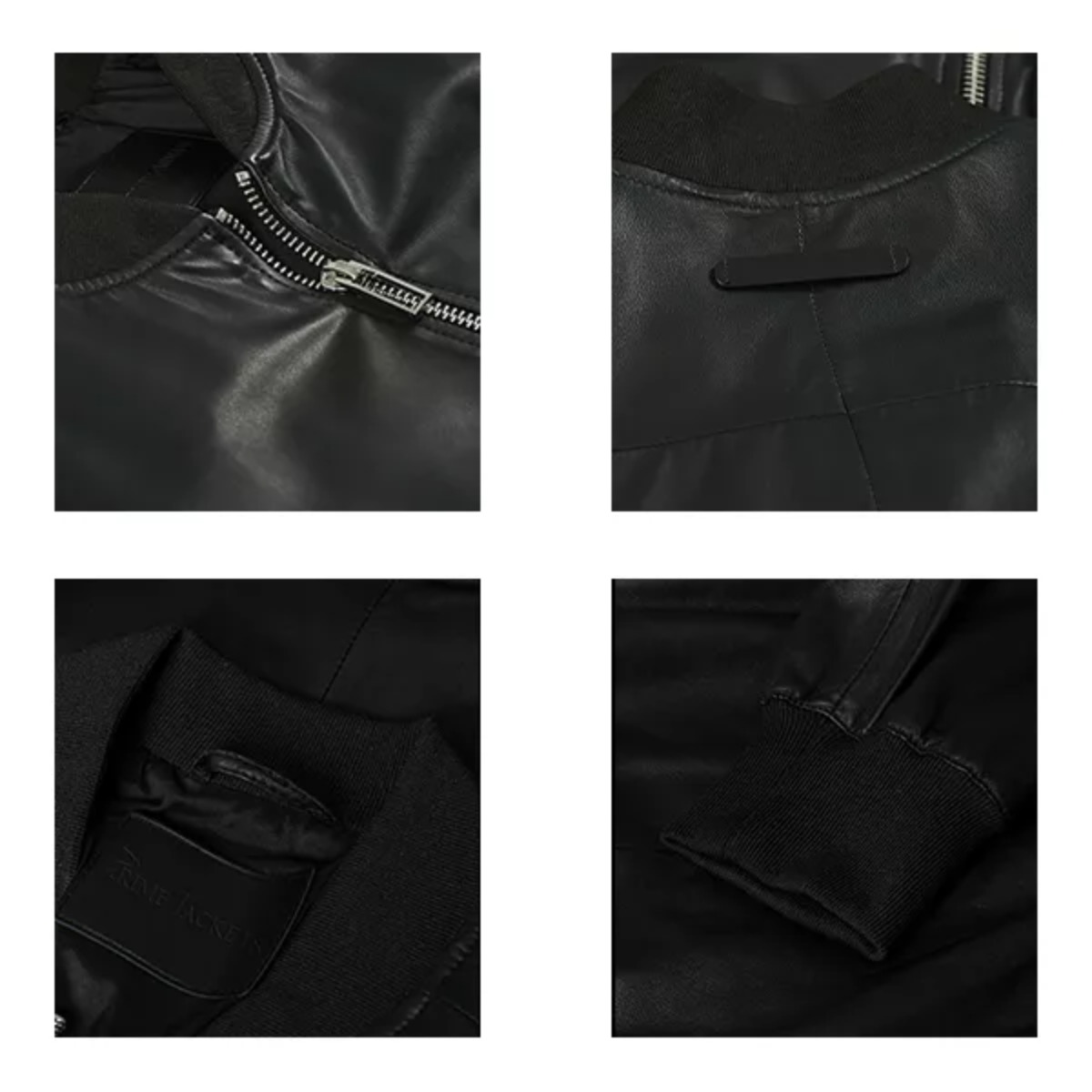 Men’s Black Leather Bomber Jacket