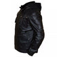 Brando Double Zip Slim Fit Genuine Leather Jacket with Detachable Hood