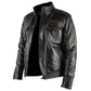 Men's Infinity Distressed Black Genuine Real Leather Jacket