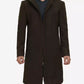 Delbert Men's Olive Green Premium Wool Coat with Hood