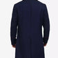 Men's Double-Breasted Navy Blue Long Wool Coat