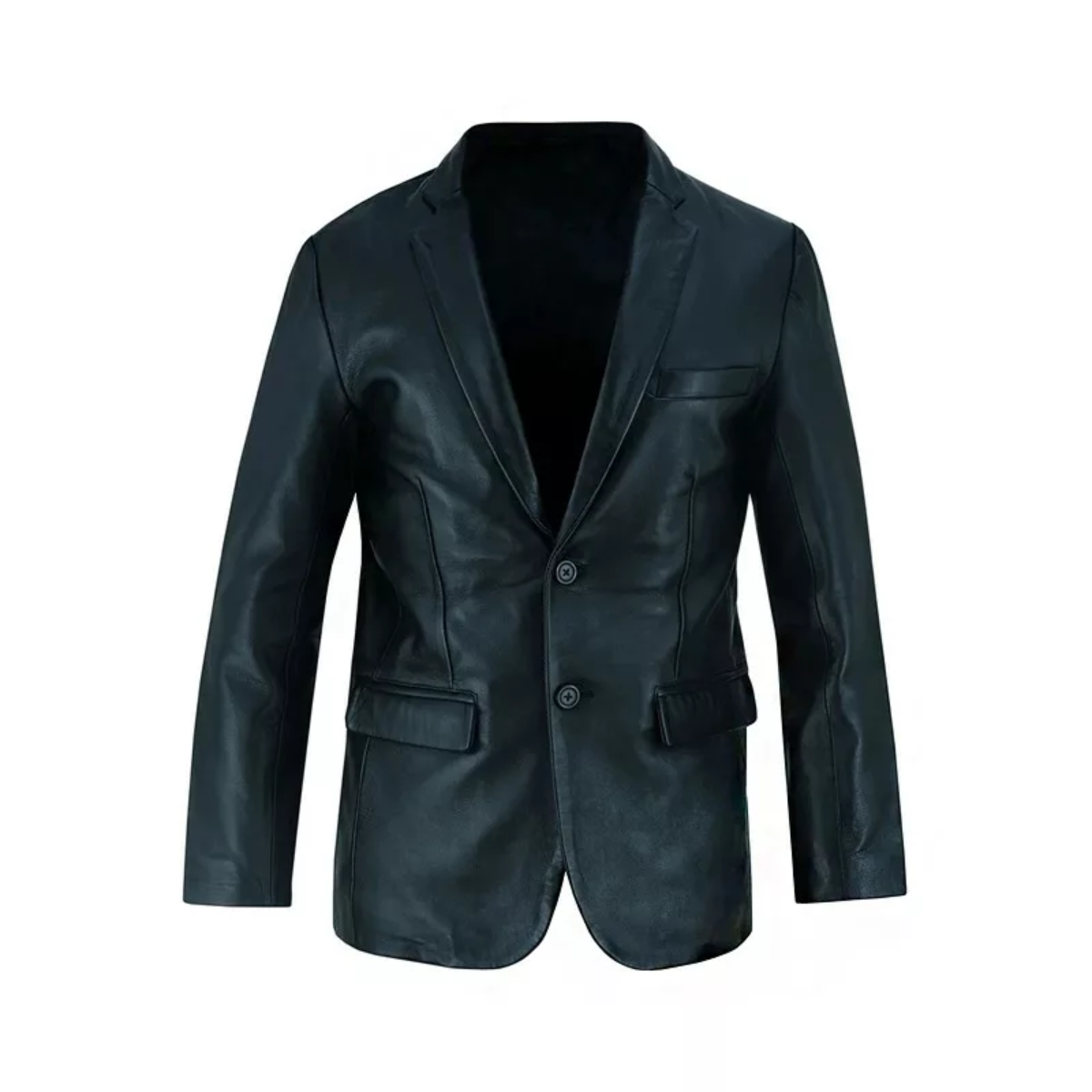 Mens Black Luxurious Leather Blazer