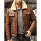 Mens Brown RAF B3 Shearling Leather Jacket