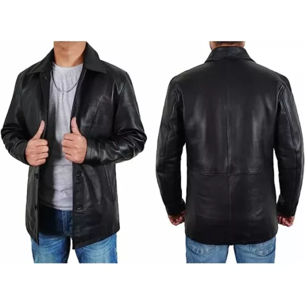 Mens Black Trucker Jacket