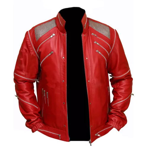 Michael Jackson Beat It Faux Red Leather Jacket