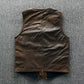 Motorcycle Distressed Brown Genuine Leather Vest