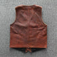 Motorcycle Tan Brown Genuine Leather Vest