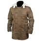 New Bane Coat Distressed Brown Genuine Cowhide Leather Jacket Faux Shearling