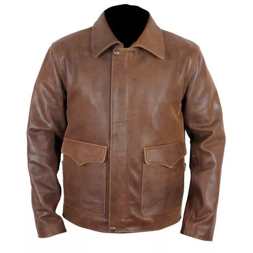 Indiana Jones Harrison Ford Indy Faded Brown Leather Jacket