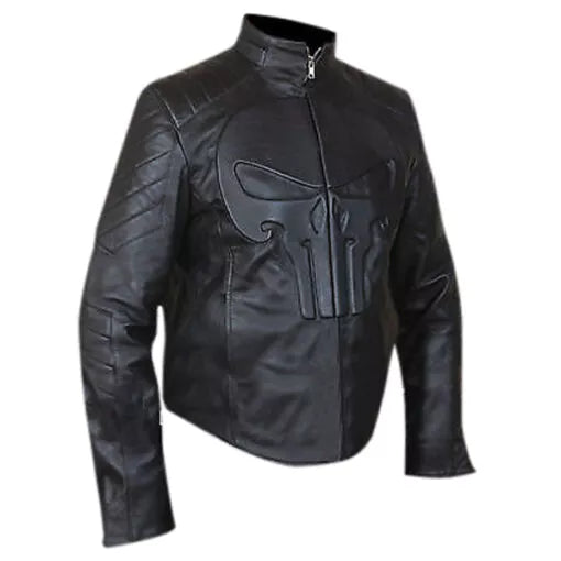 The Punisher Black Biker Faux Leather Jacket