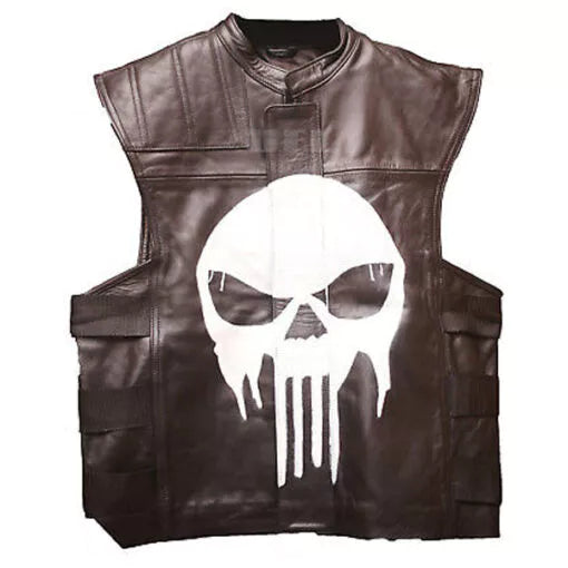 The Brown Punisher Tactical Faux Leather Vest