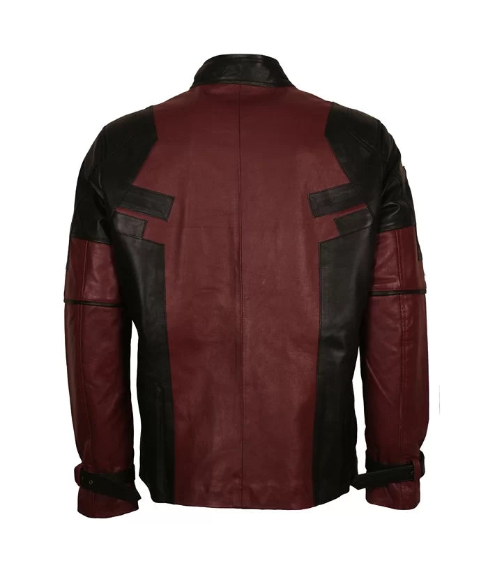 Deadpool Maroon & Black Faux Leather Jacket