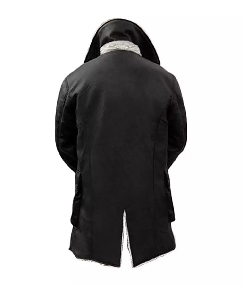 Men's Bane Black Genuine Leather Winter Coat - Swedish Bomber Jacket