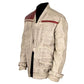 Star Wars Finn Distressed White Genuine Leather Jacket Waxed