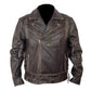 Terminator Distressed Black Biker Leather Jacket