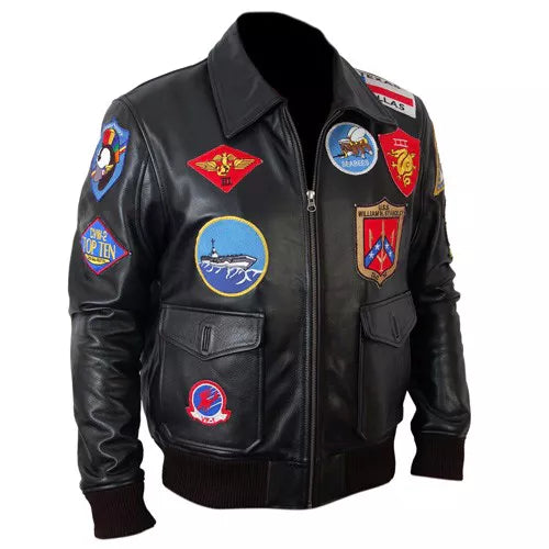 Top Gun Black Bomber Faux Leather Jacket