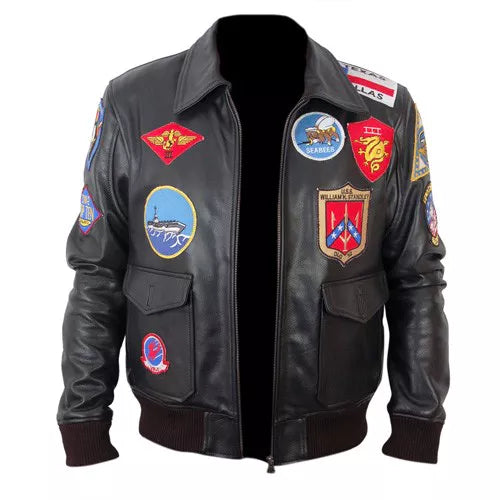 Top Gun Black Bomber Faux Leather Jacket