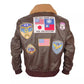 Top Gun Brown Bomber Faux Leather Jacket