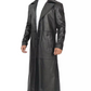 Men's Black Full-Length Leather Trench Coat