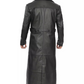 Men's Black Full-Length Leather Trench Coat