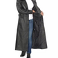 Men's Black Full-Length Leather Trench Coat