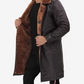 Men's Dark Brown Real Leather Shearling Coat