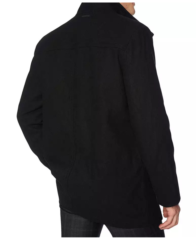 Rafferty Men's Black New Stylish Fit Wool Car Coat