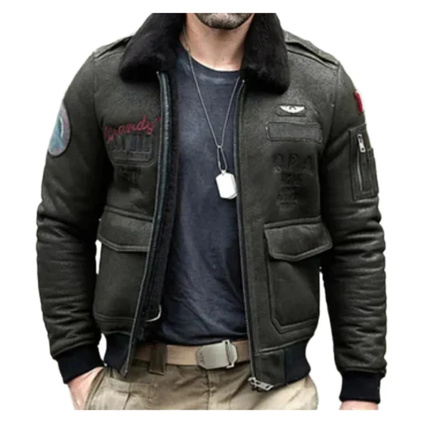 Men's B3 RAF Aviator Bomber Faux Shearling Leather Jacket