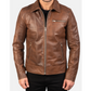 Brown Lavendard Biker Leather Jacket