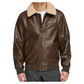 Men's Sherpa Collar Faux Shearling Bomber Leather Jacket