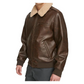 Men's Sherpa Collar Faux Shearling Bomber Leather Jacket