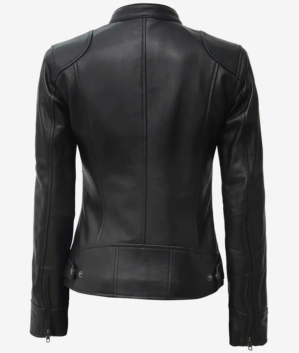 Women's Real Leather Black Premium Biker Jacket