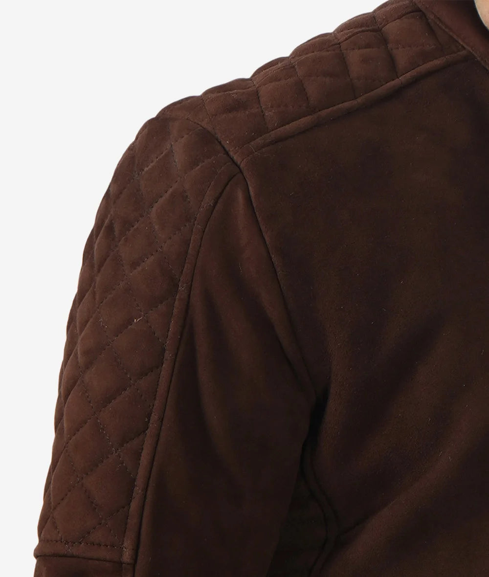 Men's Top Notch Dark Brown Suede Leather Jacket