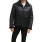 Men's Faux Shearling Real Black Leather Jacket