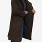 Delbert Men's Olive Green Premium Wool Coat with Hood